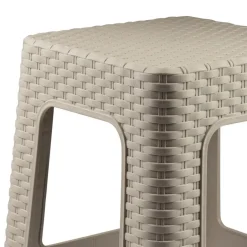 PlasticForte Rotan opstapje/krukje - kunststof - beige Clearance