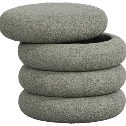 Leen Bakker Poef Arnedo - groen - 39xØ39 cm Best