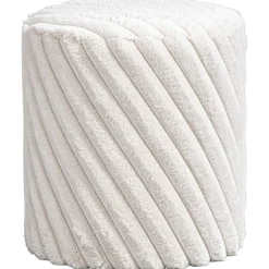 Leen Bakker Poef Burgos - beige - 40xØ36 cm