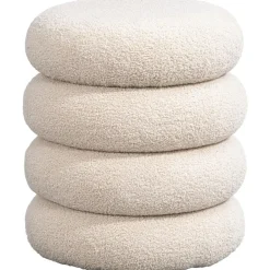 Leen Bakker Poef Daroca - beige - 50xØ45 cm