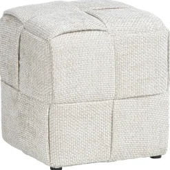 Leen Bakker Poef Granada - zand - 40x37x37 cm Discount