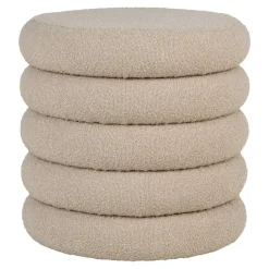 House Nordic Poef Grijs - Ø44x44cm - Ronde Poef - Poef Brooklyn Discount