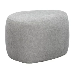 Leen Bakker Poef Kacy - lichtgrijs - 38x60x48 cm Best