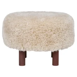 House Nordic Poef Lichtbruin Stof - Zithoogte 33cm - Ø50x33cm - Inverness Hot