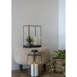 House Nordic Poef Lichtbruin Stof - Zithoogte 33cm - Ø50x33cm - Inverness Hot