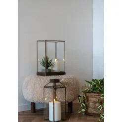 House Nordic Poef Lichtbruin Stof - Zithoogte 33cm - Ø50x33cm - Inverness Hot