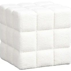 Leen Bakker Poef Marbella - wit - 43xØ43 cm