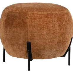 Leen Bakker Poef Rosaly - bruin - Ø45x35 cm Hot