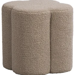 Leen Bakker Poef Valencia - taupe - 38xØ35 cm