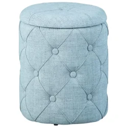 Leen Bakker Poef Yapak - grijs - 40x34x34 cm Best