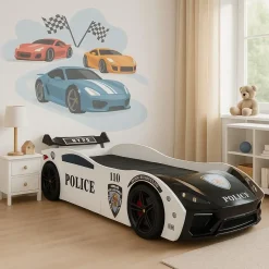 Merkloos Politiebed Politie Autobed met licht Discount