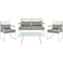 Beliani POMONTE - Tuinset 4-zits - Wit - Staal Best