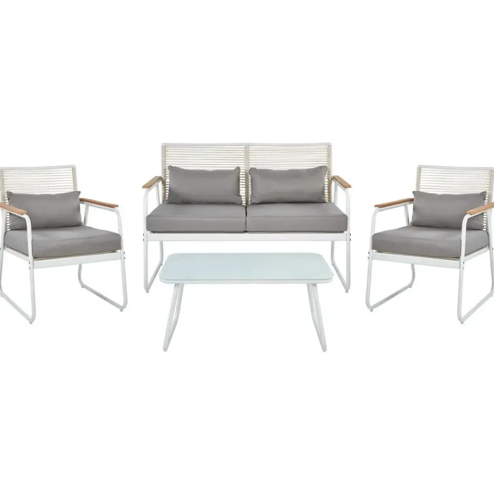 Beliani POMONTE - Tuinset 4-zits - Wit - Staal Best