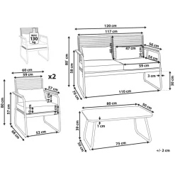 Beliani POMONTE - Tuinset 4-zits - Wit - Staal Best