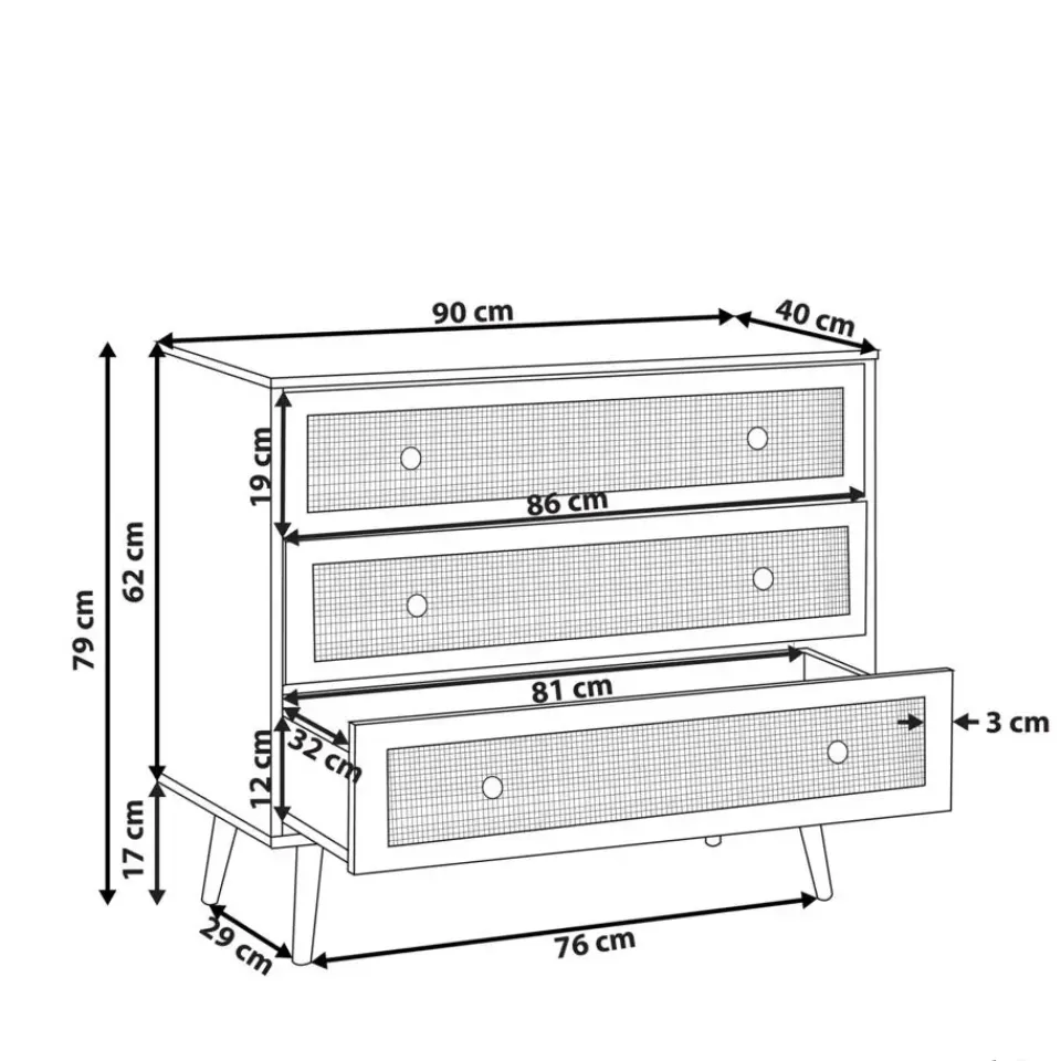 Beliani PONCA - Commode - Lichte houtkleur - Vezelplaat Sale