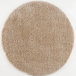 Muratap Porto Rond Soft Fluffy Vloerkleed Hoogpolig Effen Beige - 120 CM ROND Best