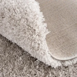Muratap Porto Rond Soft Fluffy Vloerkleed Hoogpolig Effen Licht Grijs - 150 CM ROND New