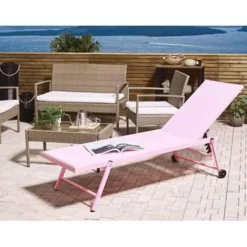 Beliani PORTOFINO - Strandstoel - Roze - Aluminium New