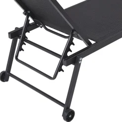 Beliani PORTOFINO - Strandstoel - Zwart - Aluminium Online