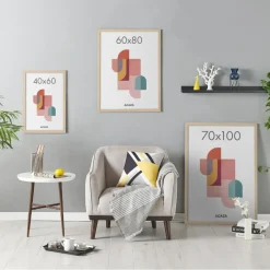 Merkloos Poster Lijst - Kader voor Foto's van 70 x 100 cm, MDF Hout - Lichte eik Kleur Best