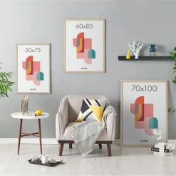 Merkloos Poster Lijst - Kader voor Foto's van 70 x 100 cm, MDF Hout - Lichte eik Kleur Best