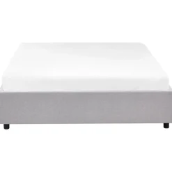 Beliani PRADES - Bed met opbergruimte - Lichtgrijs - 140 x 200 cm - Polyester Clearance