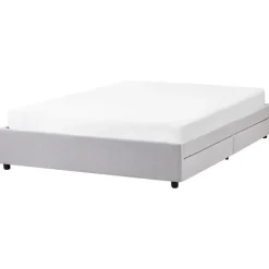 Beliani PRADES - Bed met opbergruimte - Lichtgrijs - 160 x 200 cm - Polyester New