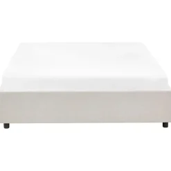 Beliani PRADES - Bed met opbergruimte - Lichtbeige - 140 x 200 cm - Polyester