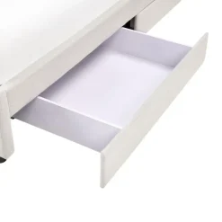 Beliani PRADES - Bed met opbergruimte - Lichtbeige - 140 x 200 cm - Polyester