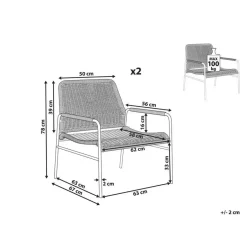 Beliani PRASIMO - Tuinstoel set van 2 - Naturel - PE Rotan Hot
