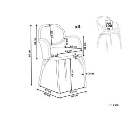 Beliani PRATELLO - Tuinstoel set van 4 - Naturel - Rotan Sale