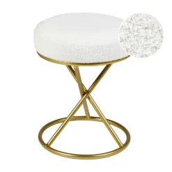 Leen Bakker PRESHO - Hocker - Gebroken wit - Bouclé Online