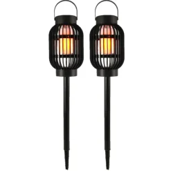 Merkloos Pro Garden Prikspotje - 3 in 1 - vlameffect - solar - 23 cm New