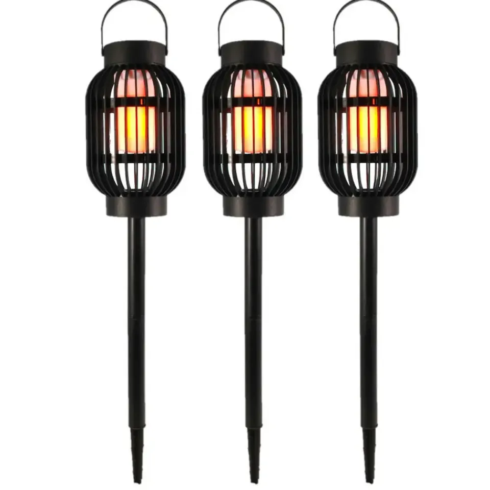 Merkloos Pro Garden Prikspotje - 3 in 1 - vlameffect - solar - 23 cm New