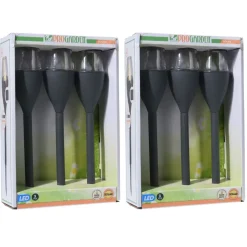 Pro Garden Solar LED lantaarns - 3x st - zwart - 31 cm Best