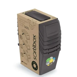 Prosperplast Afvalscheidingprullenbakken - 3x 25L - grijs Clearance