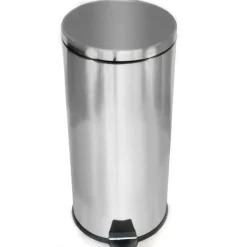 Merkloos Prullebak/pedaalemmer - 30 liter - 64 x 36 x 30cm - chroomkleurig Hot