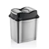 Merkloos Prullenbak - zilver met zwart - 9 l