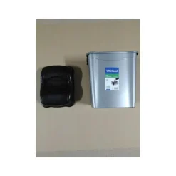 Merkloos Prullenbak - zilver met zwart - 9 l