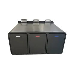 IVOL Prullenbak met 3 vakken – RVS – 45L New