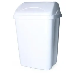 Merkloos Prullenbak/afvalbak - 16 liter - kunststof - wit - 35 x 44 Hot