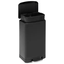 5five Prullenbak/pedaalemmer - zwart - metaal - 20L - 30 x 30 x 53 cm New