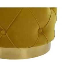 Beliani PUEBLO - Poef - Geel - 40/33 cm - Fluweel Clearance