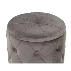 Beliani PUEBLO - Poef - Grijs - 40/33 cm - Fluweel Online