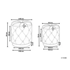 Beliani PUEBLO - Poef - Grijs - 40/33 cm - Fluweel Online