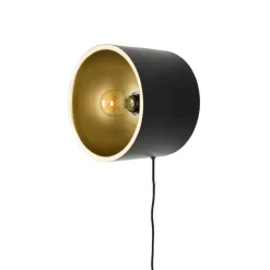 Puur - Dudley wandlamp rond M - zwart/goud Sale