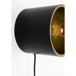 Puur - Dudley wandlamp rond S - zwart/goud Best