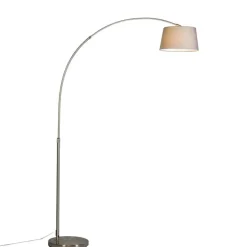 QAZQA booglampen arc-basic grijs e27