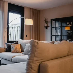 QAZQA booglampen arc-basic grijs e27