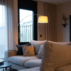 QAZQA booglampen arc-basic grijs e27